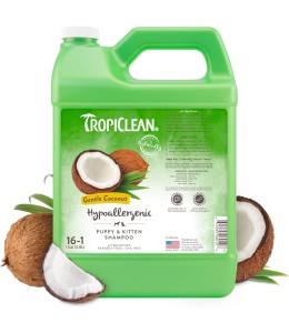 TropiClean Gentle Coconut Hypoallergenic Puppy & Kitten Shampoo, 1 gallon