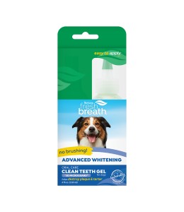 TropiClean Fresh Breath No Brushing Advanced Whitening Clean Teeth Dental & Oral Care Gel for Dogs, 0.5oz