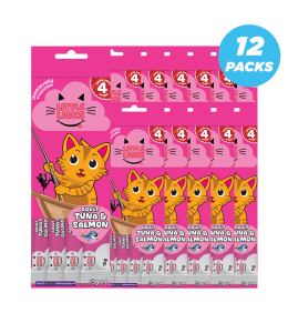 Smudges Little Licks Tuna & Salmon Creamy Bisque Treats for Adult Cat 4 x 15g- Pack of 12