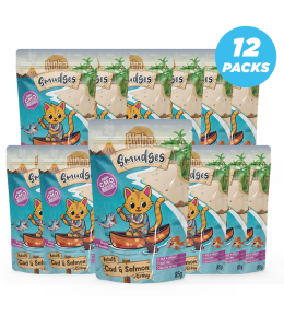 Aloha Smudges Cod & Salmon Adult Cat wet food in Gravy 85g Pouch Pack of 12