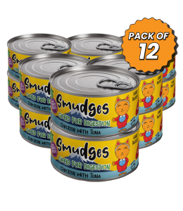 Smudges Adult Cat Chicken Flakes With Tuna In Soft Jelly 80g Pack of 12