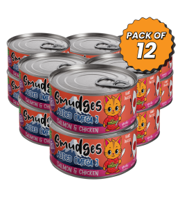 Smudges Kitten Salmon Pate Mixed with Shredded Chicken 60g Pack of 12