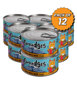 Smudges Adult Cat Tuna with White Fish in Gravy 80g Pack of 12