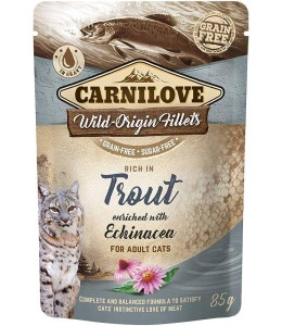 Carnilove Trout enriched with Echinacea for Adult Cats (Wet Food Pouches)85g