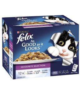 Nestle Purina Felix As Good As It Looks Cat Wet Food Favourite Selection in Jelly 85g x 12