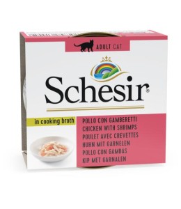 Schesir Cat Can Broth-Wet Food Chicken With Shrimps 70g