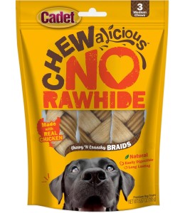 Cadet 3 pk Medium Chewy N Crunchy Braids Dog Treats & Chews