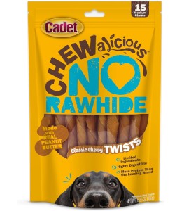 Cadet 15 pk Chewalicious® Classic Chewy Twists - Peanut Butter Flavor Dog Treats & Chews