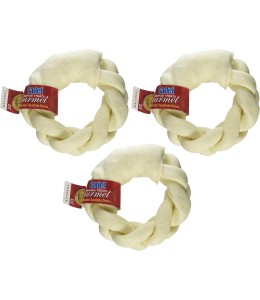 Cadet 5" Braided Beef Hide (Rawhide) Donut Dog Treats & Chews