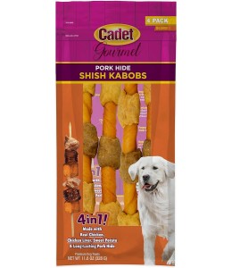 Cadet XL Pork Hide Shish Kabobs 4pk Dog Treats & Chews