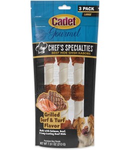 Cadet 3 pk Large Kabobs Grilled Surf & Turf Flavor Dog Treats & Chews