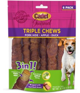 Cadet 6 pk. Duck & Apple Triple Chew Treat  Dog Treats & Chews