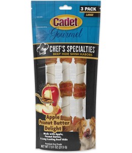 Cadet 3 pk Large Kabobs Apple Peanut Butter Delight  Dog Treats & Chews