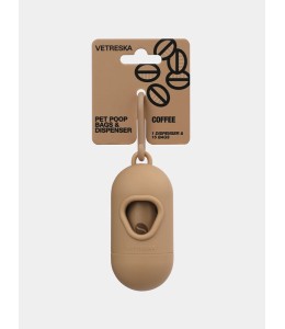 VETRESKA Coffee Pet Poop Bags & Dispenser (1 Dispenser + 1 Roll)