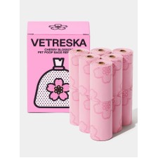 VETRESKA Cherry Blossom Pet Poop Bags Refill Set (12 Rolls)