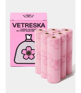 VETRESKA Cherry Blossom Pet Poop Bags Refill Set (12 Rolls)