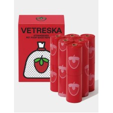 VETRESKA Strawberry Pet Poop Bags Refill Set (12 Rolls)