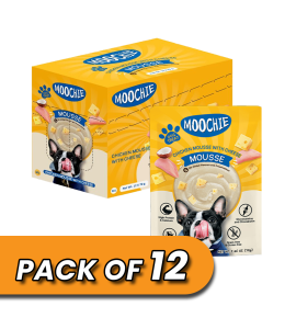 Moochie Dog Mousse - Chicken with Cheese Pouch 70g Pack of 12