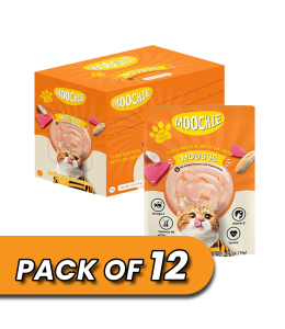 Moochie Cat Food Tuna Mousse with Salmon Pouch 70g Pack of 12