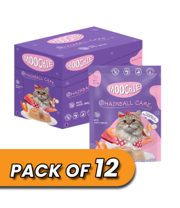 Moochie Cat Food Pate with Prawn - Hairball Care Pouch 70g Pack of 12