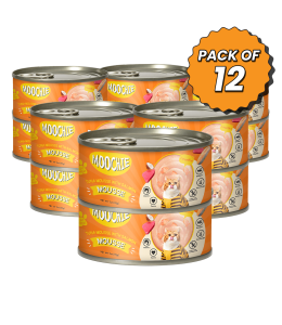 MOOCHIE TUNA MOUSSE WITH SALMON 85g Can Pack of 12