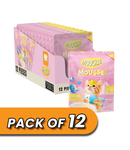 MOOCHIE KITTEN MOUSSE WITH TUNA BONITO 70g Pouch Pack of 12