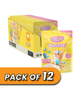 MOOCHIE KITTEN TUNA WITH TOPPING CALAMARI 70g Pouch Pack of 12