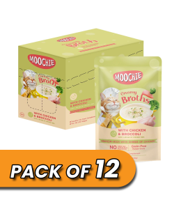 MOOCHIE CREAMY BROTH WITH CHICKEN & BROCCOLI 40g Pouch Pack of 12