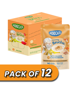 MOOCHIE CREAMY BROTH WITH SALMON & KATSUOBUSHI 40g Pouch Pack of 12