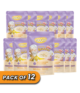 MOOCHIE CREAMY BROTH WITH CHICKEN & CALAMARI 40g Pouch Pack of 12