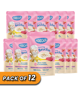 MOOCHIE CREAMY BROTH WITH TUNA & KANIKAMA 40g Pouch Pack of 12