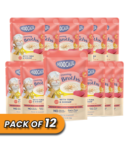 MOOCHIE CREAMY BROTH WITH TUNA & SHRIMP 40g Pouch Pack of 12