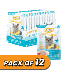 Moochie Tuna Recipe Topping Chicken Breast In Jelly Cat Food for Happy Tummy/Digestion 70g Pack of 12
