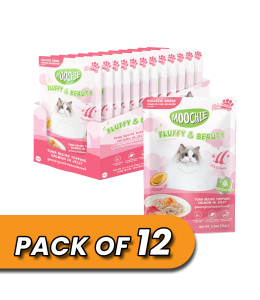 Moochie Tuna Recipe Topping Salmon In Jelly Cat Food for Fluffy & Beauty 70g Pack of 12
