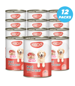 Moochie Pate With Beef Dog Wet Food Can 400g Pack of 12