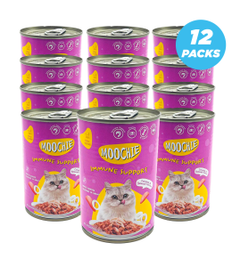 Moochie Mince With Calamari Cat Wet Food Can 400g Pack of 12