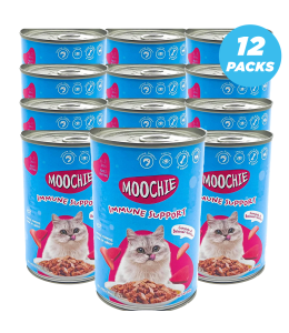 Moochie Mince With Tuna Cat Wet Food Can 400g Pack of 12