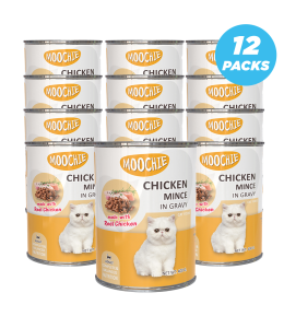 Moochie Mince With Chicken Cat Wet Food Can 400g Pack of 12