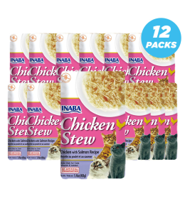 INABA chicken & salmon recipe 40g /per Pc - Pack of 12