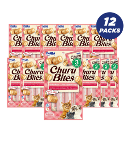 INABA CHURU chicken recipe wraps tuna with salmon recipe 30g /3 pouches per pack - Pack of 12