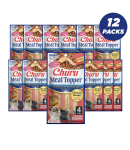 Inaba Churu Complete & Balanced For Adult Cats Chicken Recipe Cat Treats 56g - Pack of 12