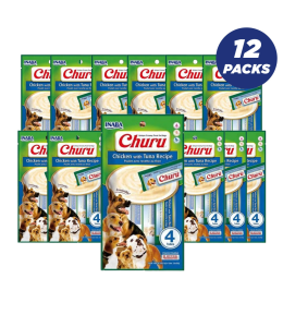 INABA CHURU chicken with tuna recipe 56g/4 sticks per pack - Pack of 12