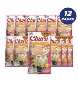 Inaba Churu Salmon With Chicken Recipe Cat Treats 56g - Pack of 12