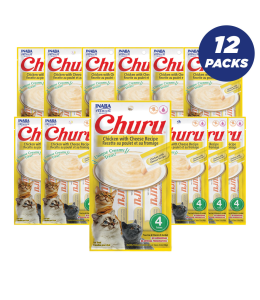 Inaba Churu Chicken With Cheese 56g - 4 Sticks Per Pack - Pack of 12