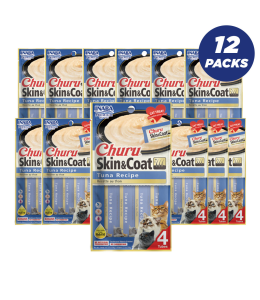 Inaba Churu Skin and Coat Tuna - 56g - Pack of 12