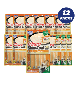 Inaba Churu Skin and Coat Chicken - 56g - Pack of 12