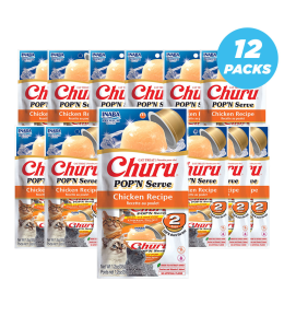 Inaba Churu Pop'N Serve Chicken Recipe Cat Treats 70g - Pack of 12