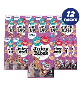 INABA Juicy Bites Shrimp & Seafood Mix Flavor 33.9g /3 pouches per pack - Pack of 12