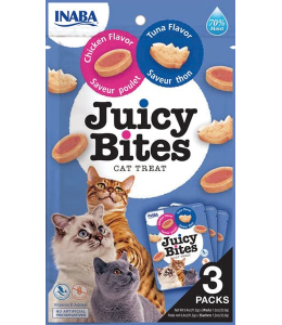 INABA Juicy Bites Tuna & Chicken Flavor 33.9g /3 pouches per pack - Pack of 12