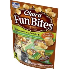 Inaba Churu Fun Bites Chicken Recipe Wraps Tuna Recipe Cat Treats 60g - Pack of 12